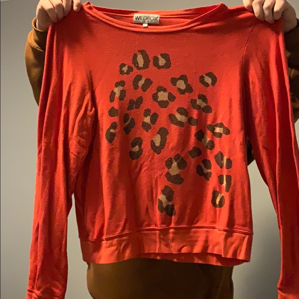 Wild fox red Leopard baggy beach jumper